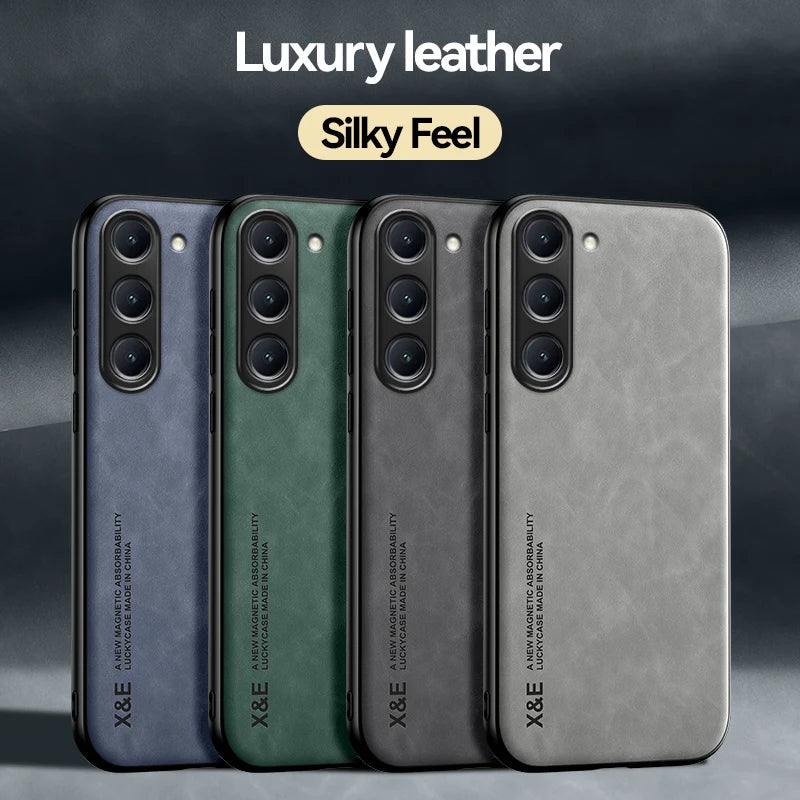 Magnetic Sheepskin Leather Case For Samsung