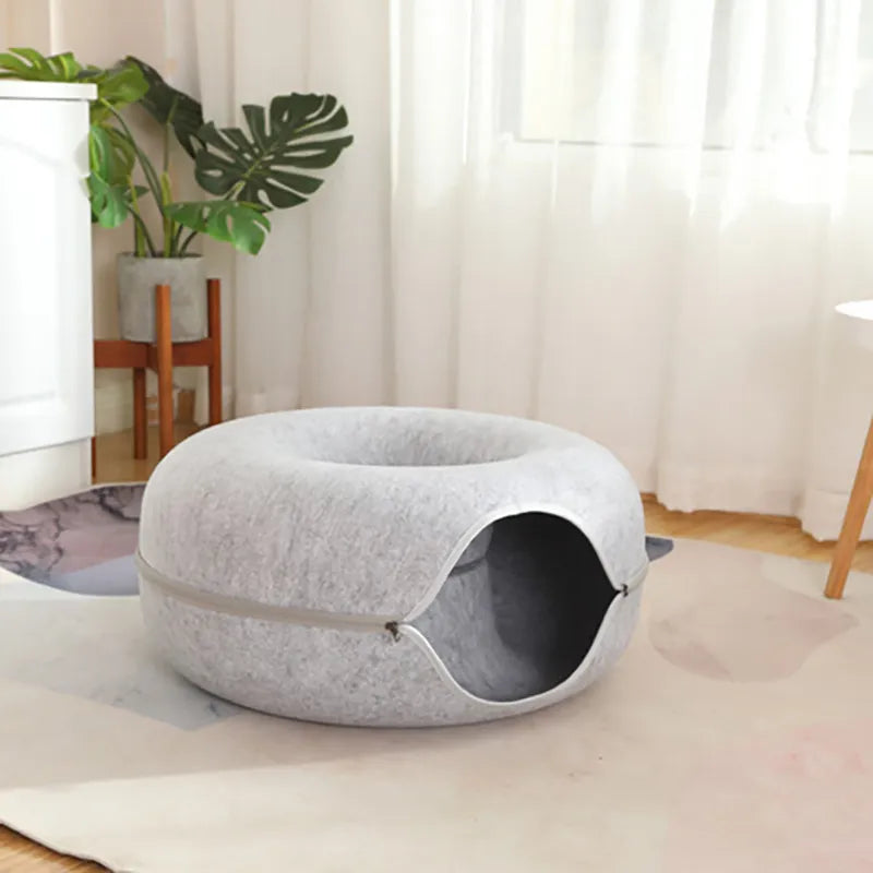 Purrfect Haven™ Donut Cat Tunnel Bed
