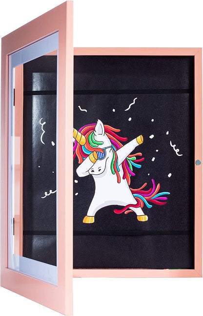 2023 Cross-border New Hot Wooden Oil Painting Storage Box Children Flip Photo Frame Kids Art Frames