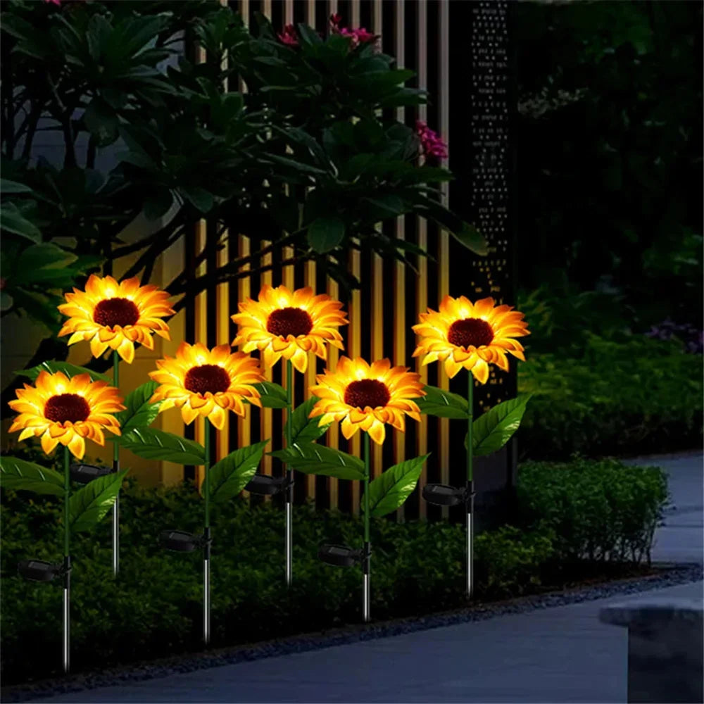 Solar Sunflower Garden Lights