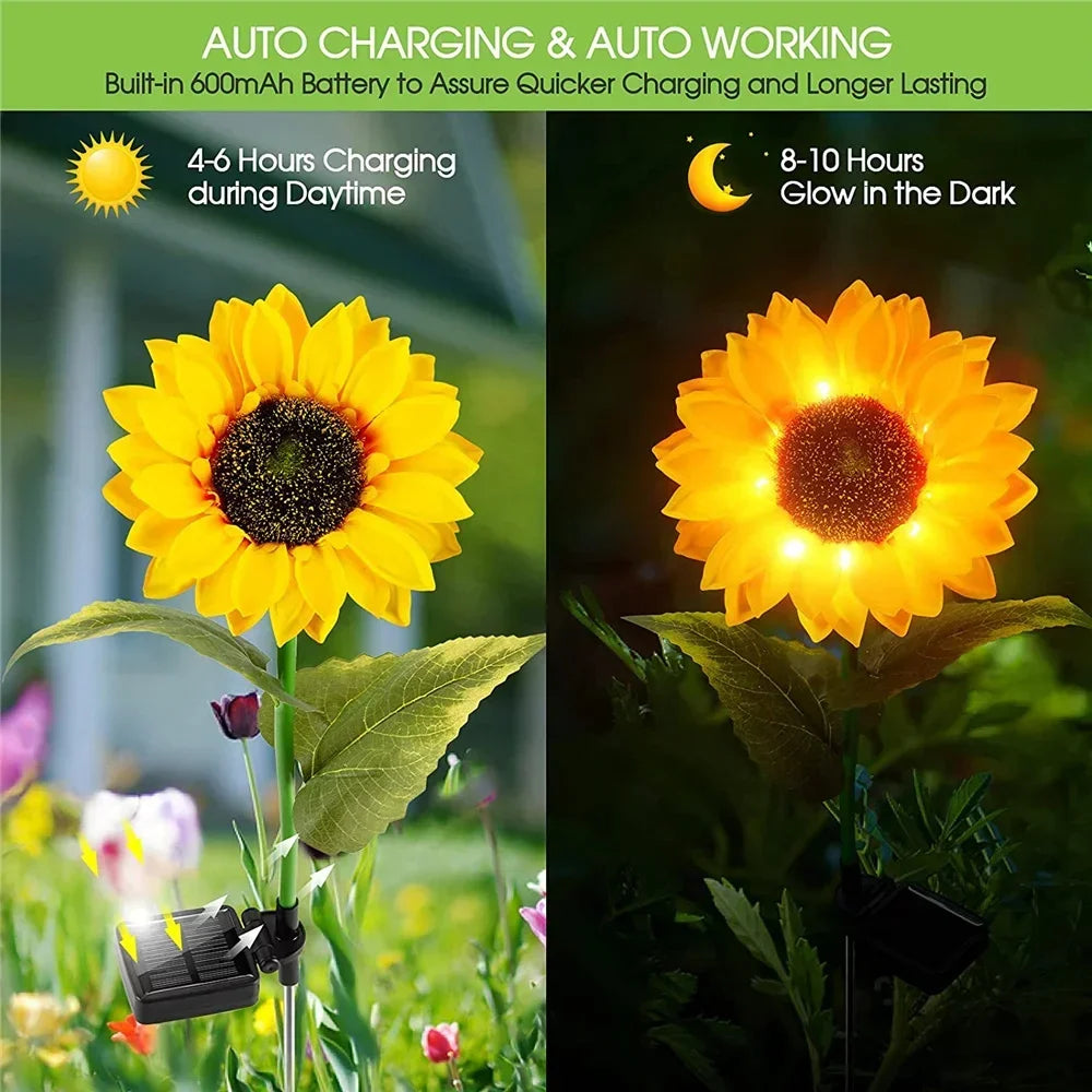 Solar Sunflower Garden Lights