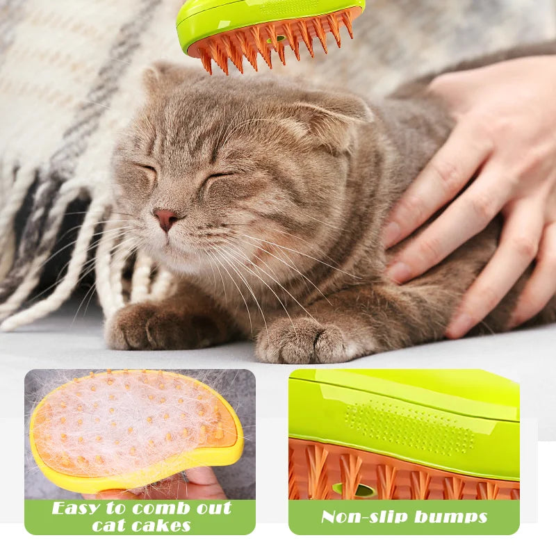 3-in-1 Self Cleaning Steamy Pet Brush (Rechargeable)