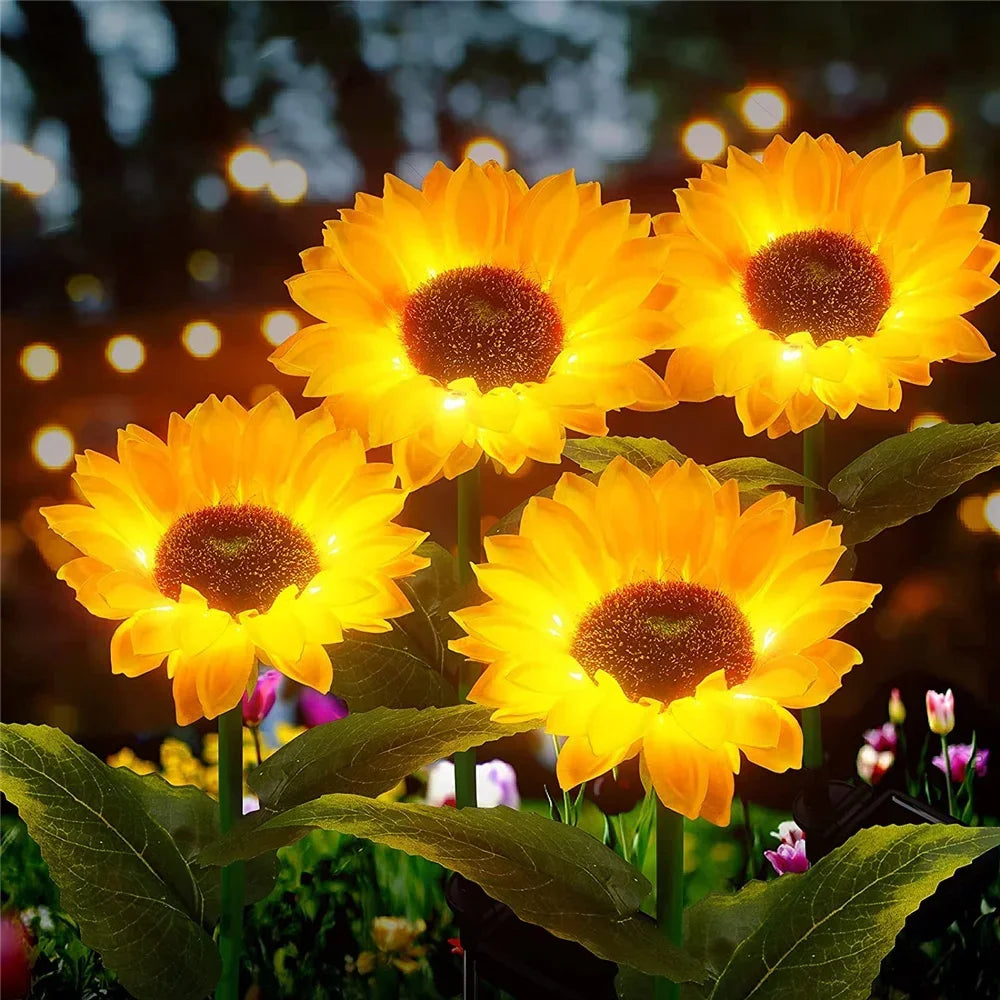 Solar Sunflower Garden Lights