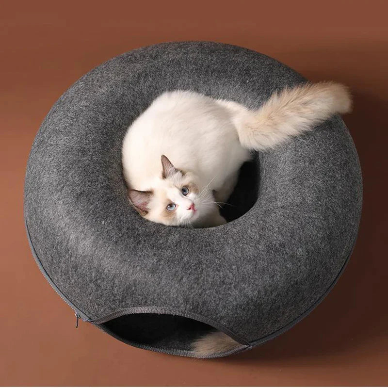 Purrfect Haven™ Donut Cat Tunnel Bed