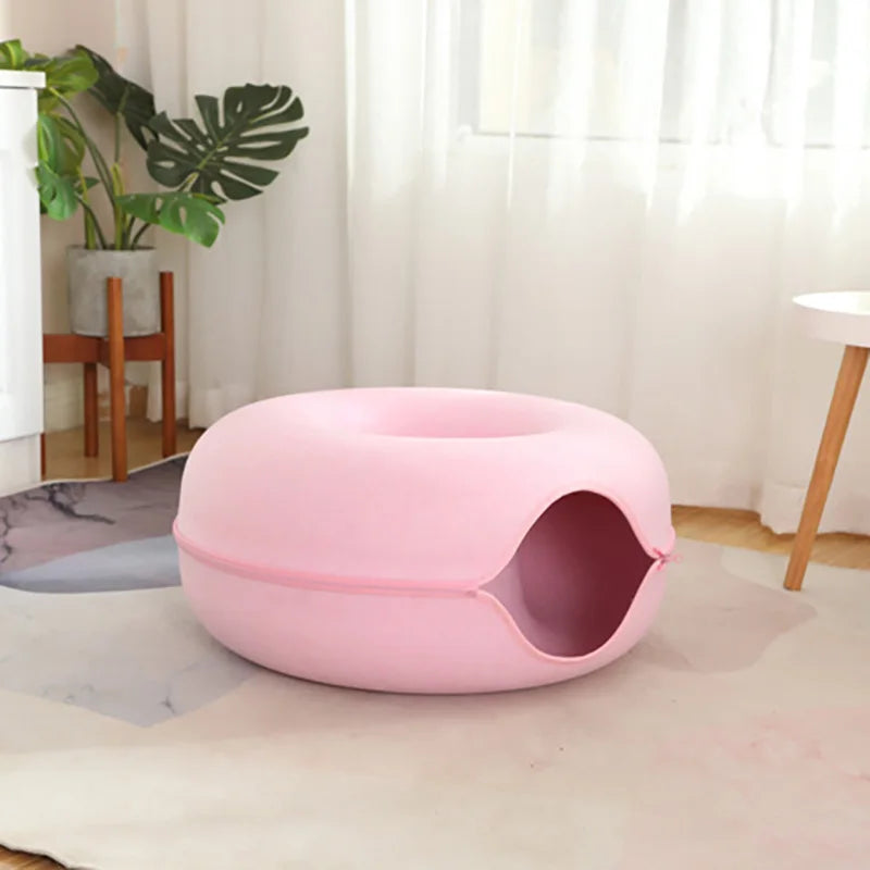 Purrfect Haven™ Donut Cat Tunnel Bed